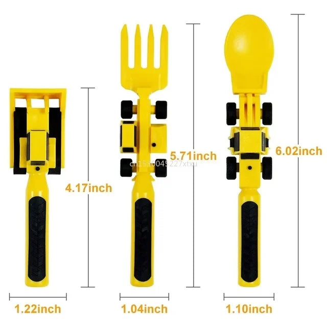 Construction Dinner Set™ - No more squeaking at the dinner table - Creative cutlery set