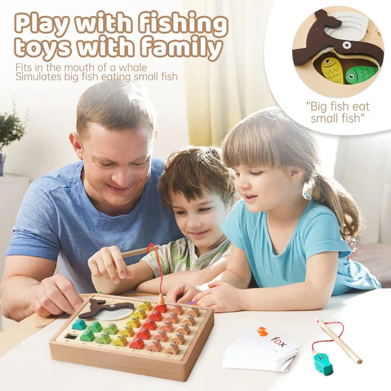 Woods™ - Learning words & letters - Wooden magnetic fish game