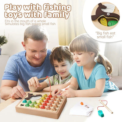 Woods™ - Learning words & letters - Wooden magnetic fish game