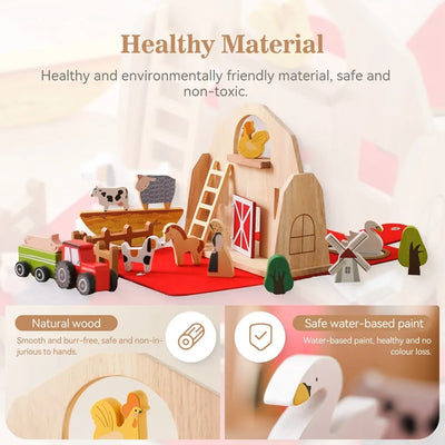 Woods™ - Farm Adventure - Wooden Farm Animals Play Set