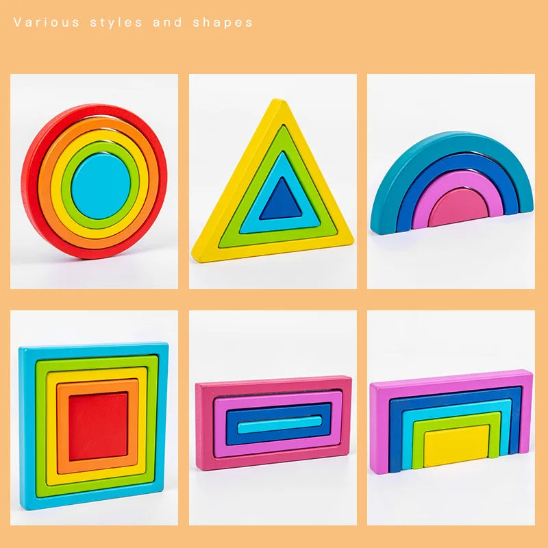 Woods™ - Colorful Explorations - Rainbow Stacking Toys