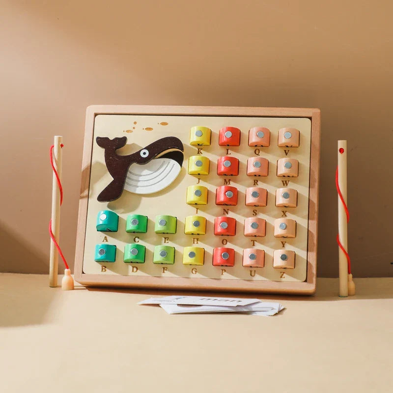 Woods™ - Learning words & letters - Wooden magnetic fish game