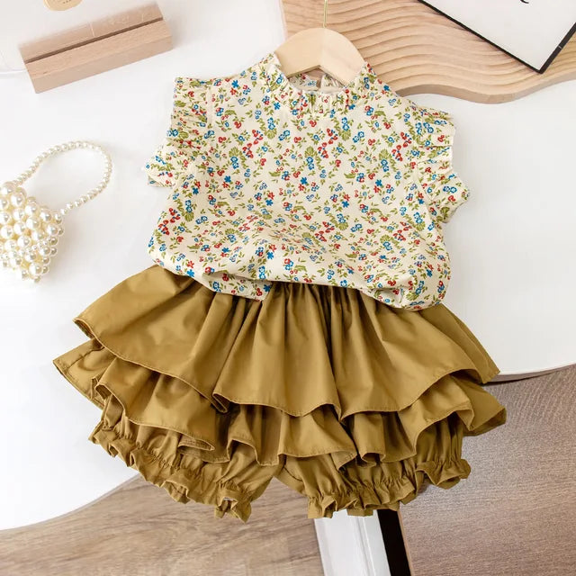 Mini Fashion™ - Summer Floral - Floral Print Top & Skirt